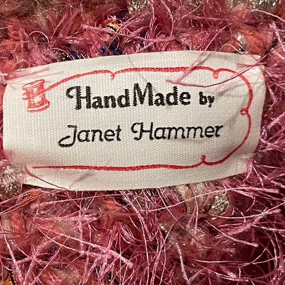 Handcrafted Crocheted Purse Bag Pink by Janet Hammer BOHO NWT - Picture 5 of 5